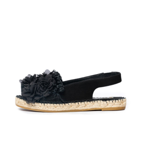 Flores open-toe negro