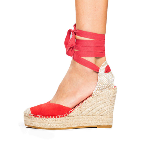 Gamuza cintas rojo